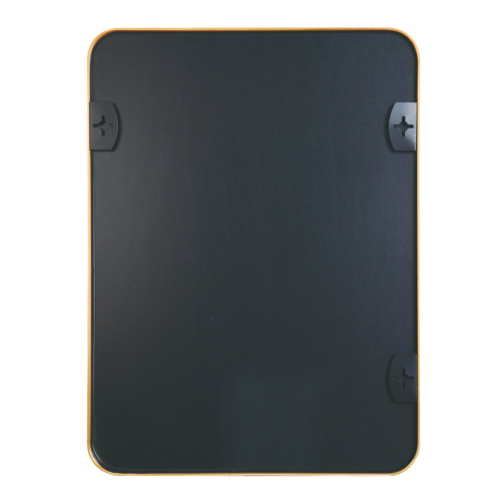 Rectangular gold metal frame bathroom mirror, 24x32 inches wall mount by Anthony & Home in exclusive collection.