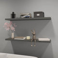 Grey floating shelf with matte finish from Anthony & Home, showcasing a sleek, modern design for stylish storage or display.