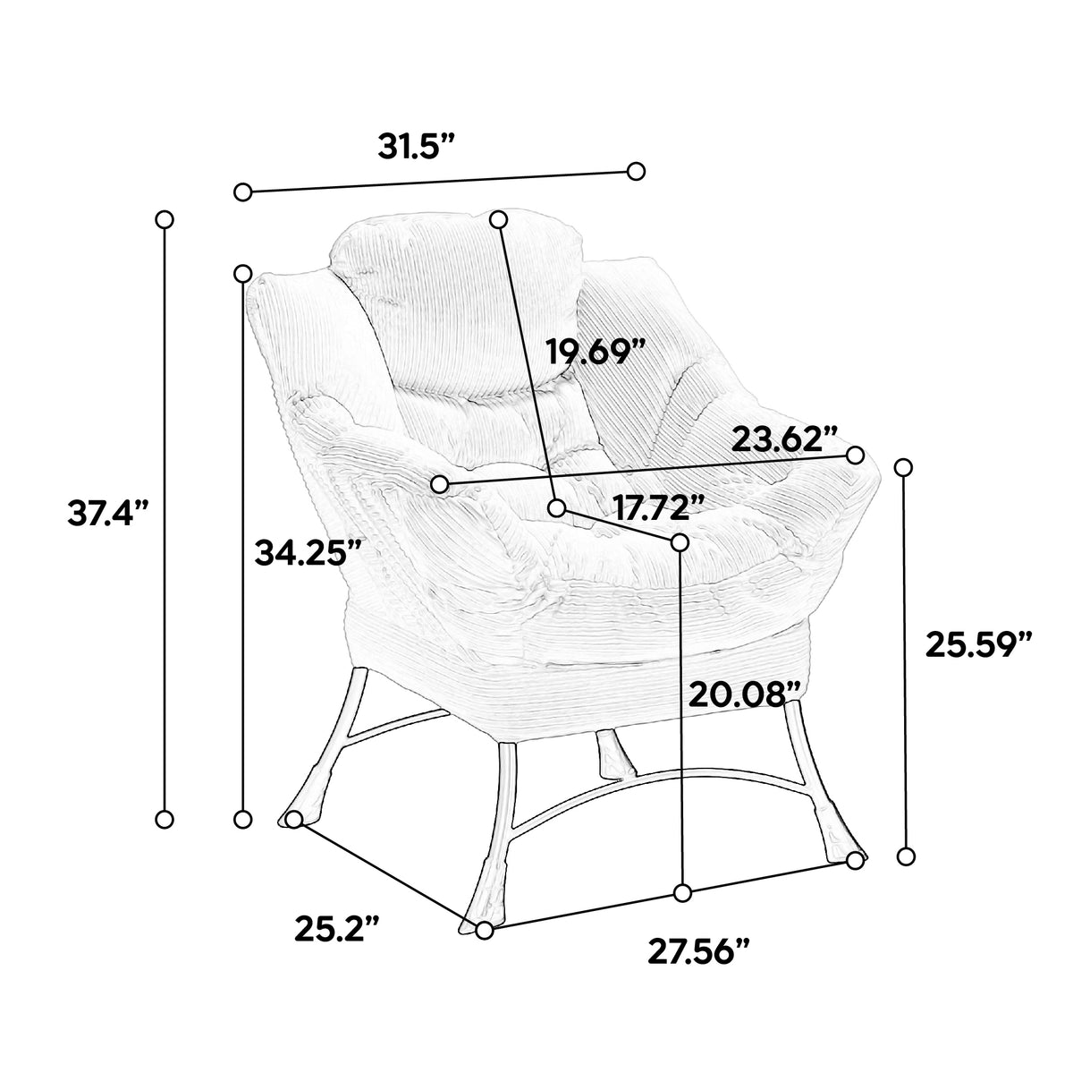 Grey upholstered lounge chair with matching ottoman and armrests, modern design by Anthony & Home in a stylish studio setting