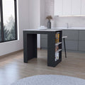 Anthony & Home Harlan Atelier counter-height kitchen island with wooden surface and sleek metal frame, ideal for modern kitchens.