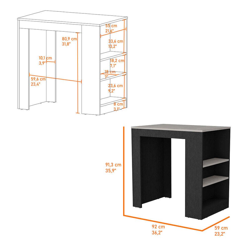 Anthony & Home Harlan Atelier counter-height kitchen island with wood finish and storage, ideal for modern kitchen spaces
