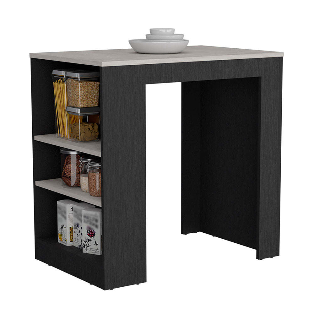 Anthony & Home Harlan Atelier counter-height kitchen island with wooden top and storage, ideal for modern kitchen spaces.
