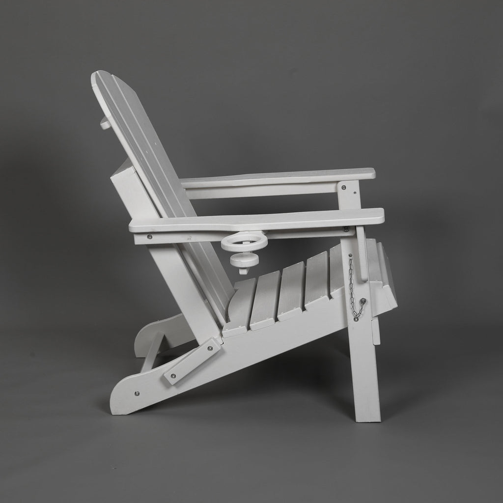 HDPE wood-texture Adirondack chair from Anthony & Home Coastal Collection, showing a durable outdoor seating with a natural wood finish.