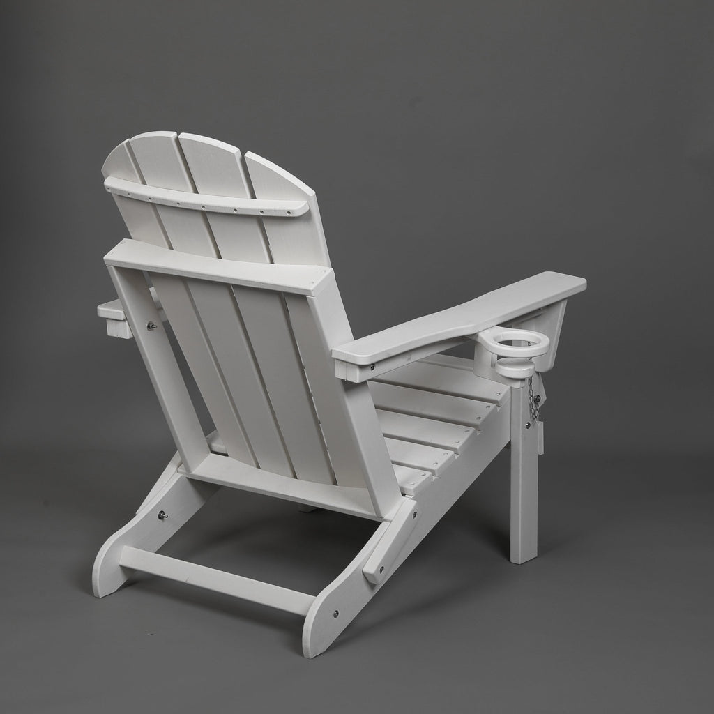 HDPE wood-texture Adirondack chair from Anthony & Home Coastal Collection, showcasing a comfortable outdoor seating option.