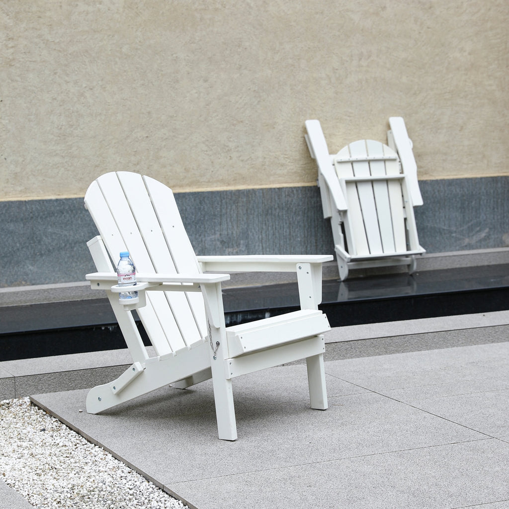 HDPE wood-texture Adirondack chair from Anthony & Home Coastal Collection, showing a durable outdoor lounge chair with a classic design