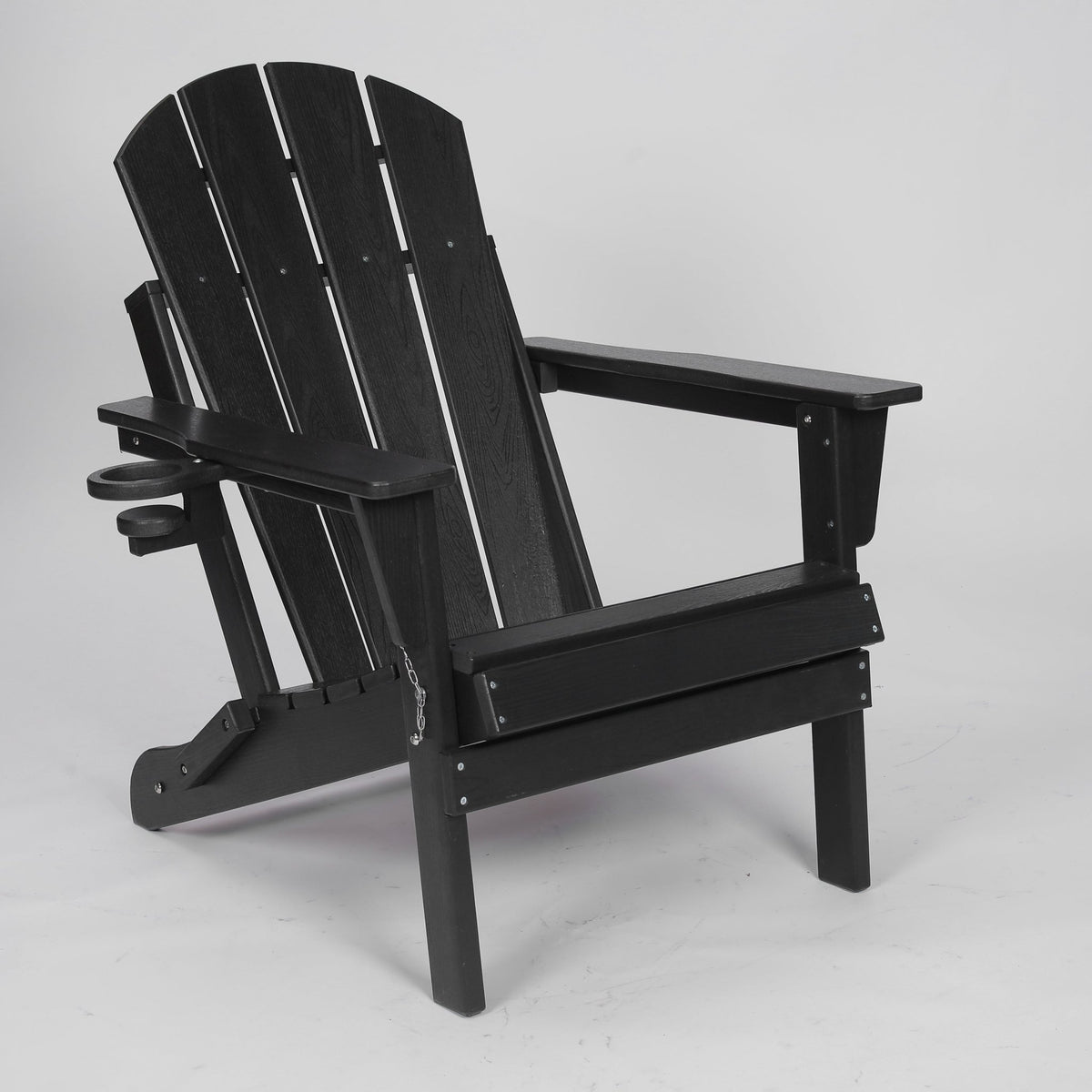 HDPE wood texture folding Adirondack chair from Anthony & Home, showcasing a durable outdoor seating design with a natural wood finish.