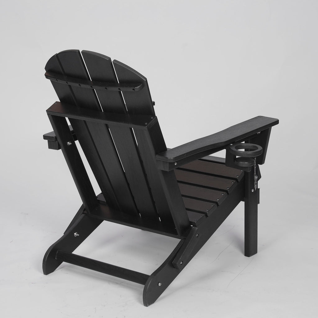 HDPE wood texture folding Adirondack chair from Anthony & Home, showing a stylish, durable outdoor seating with a natural wood finish.