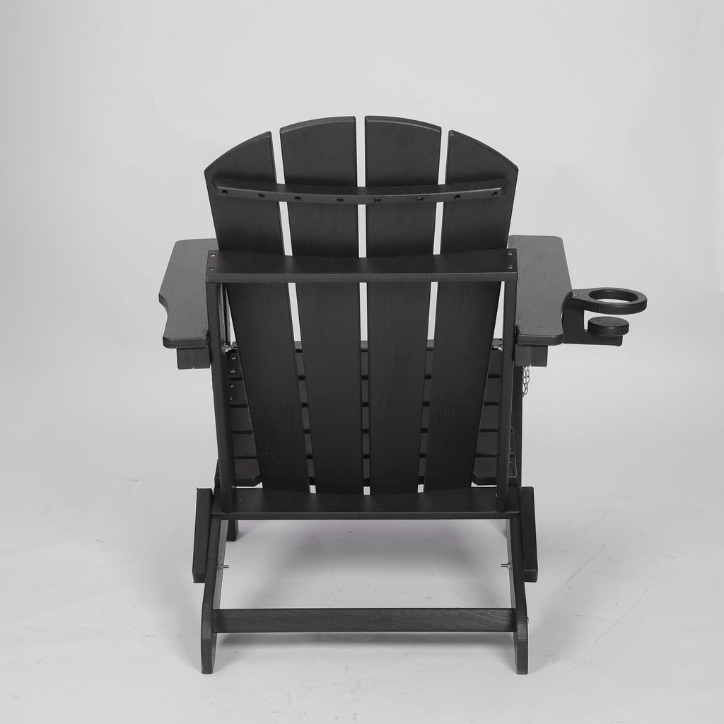 HDPE wood texture folding Adirondack chair from Anthony & Home showing durable, weather-resistant outdoor seating with a natural wood look.