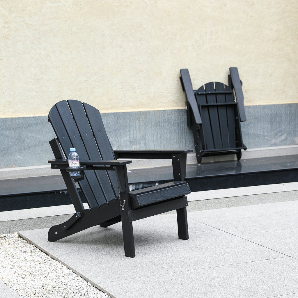 HDPE wood texture folding Adirondack chair from Anthony & Home, featuring a stylish, durable outdoor seating design.