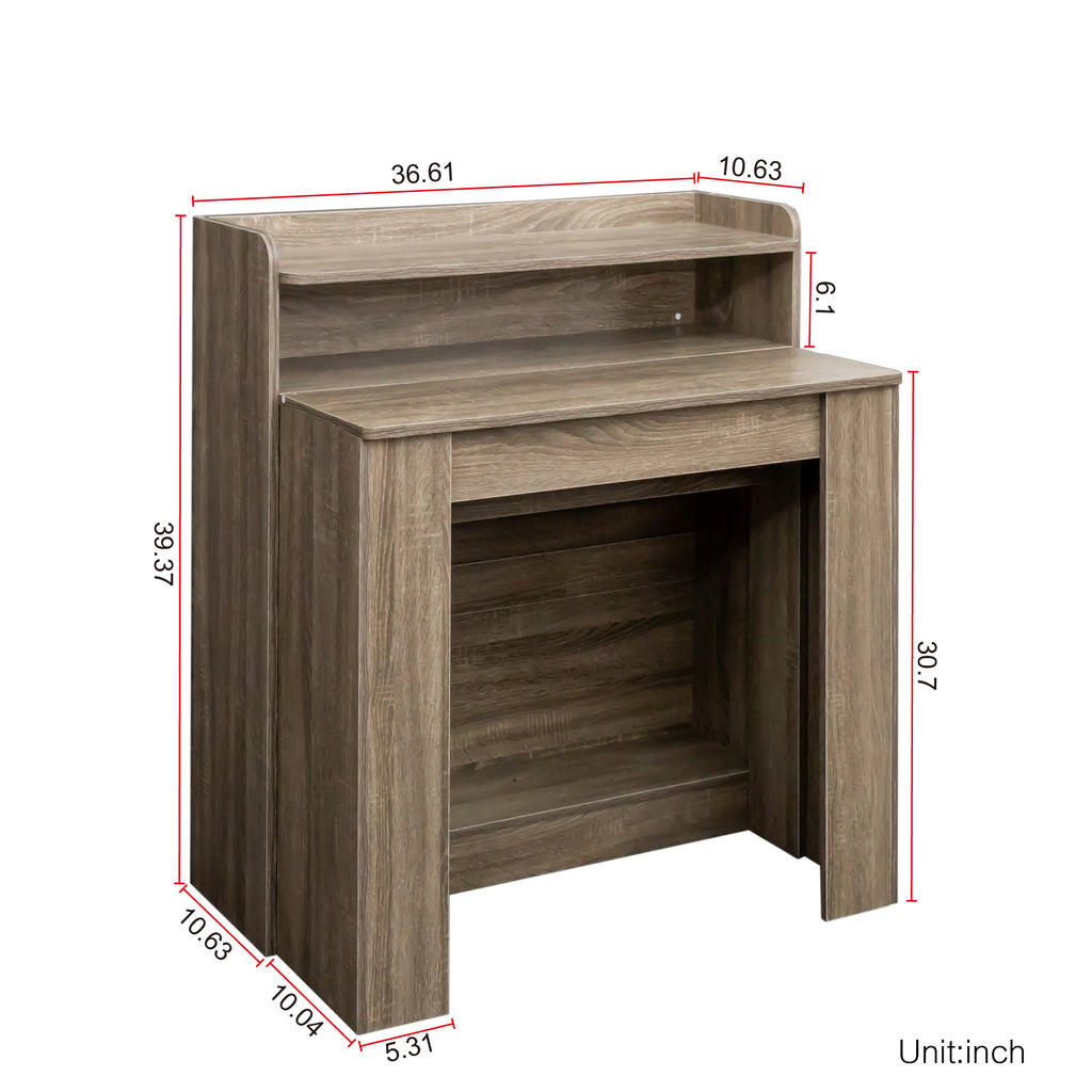 Extendable Heritage Collection dining table by Anthony & Home, showing a polished wooden surface with a modern design.
