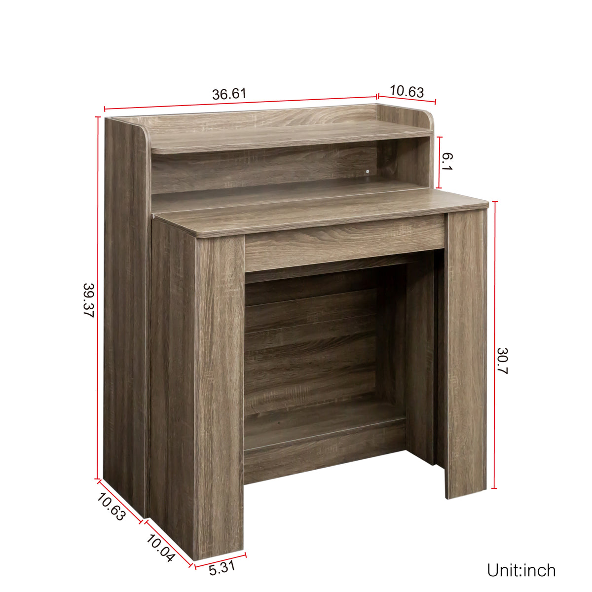 Extendable Heritage Collection dining table by Anthony & Home, showing a polished wooden surface with a modern design.
