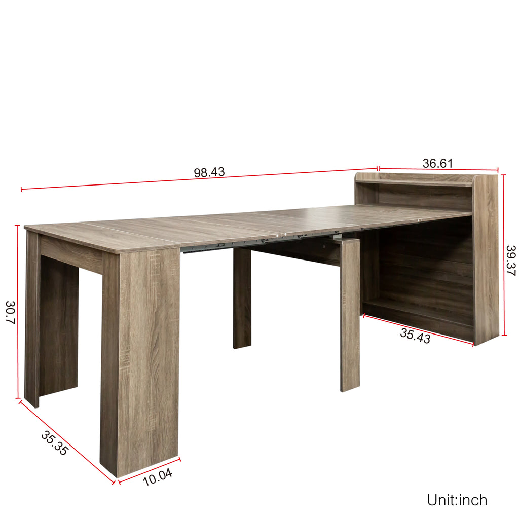 Extendable Heritage Collection dining table by Anthony & Home showing polished wood surface and extendable leaves.
