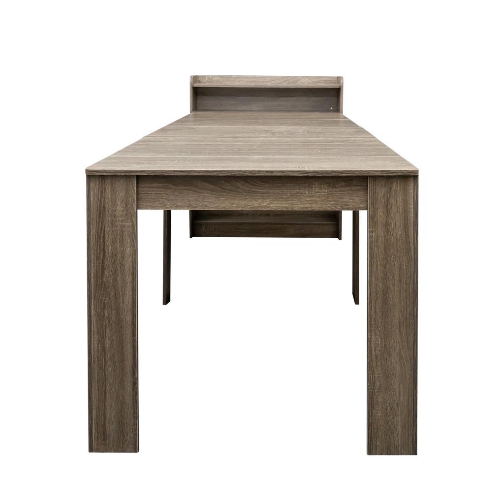 Extendable Heritage Collection dining table by Anthony & Home, showing its wooden surface and extendable leaves in a modern dining room setting.