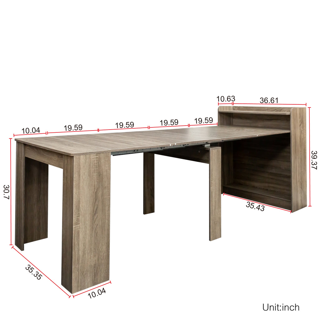 Extendable Heritage Collection dining table by Anthony & Home with wooden finish and sleek design, set in a modern dining room.