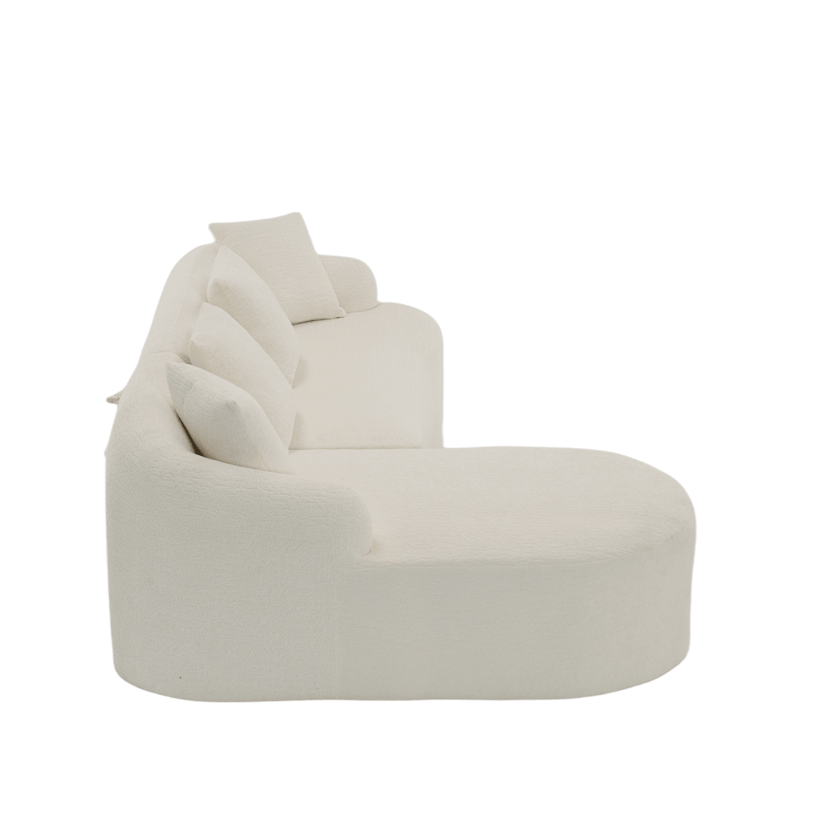 Anthony & Home Heritage Collection L-shaped sectional with curved chaise, featuring a sleek, minimalist design in a modern living space.