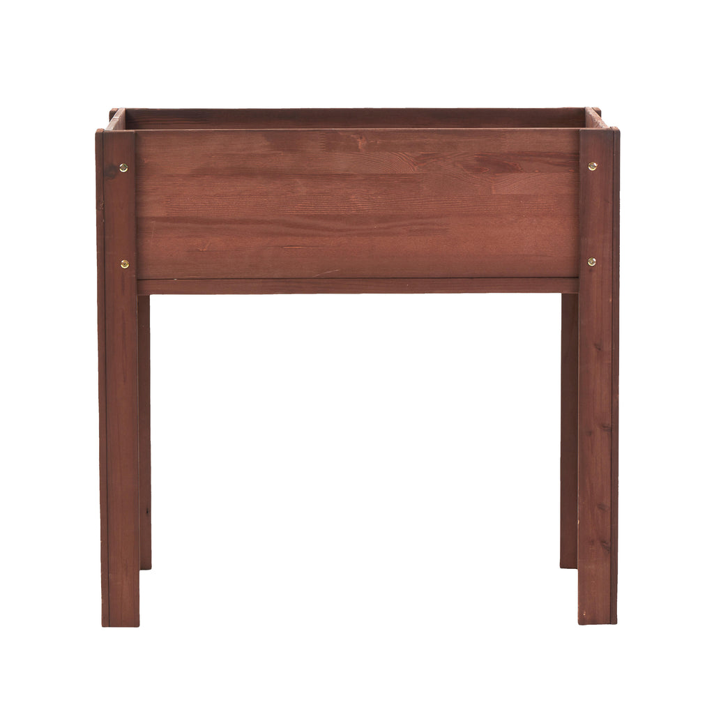 Anthony & Home Heritage Collection solid wood raised garden bed with legs, 31x16x31 inches in brown finish, designed for outdoor gardening.
