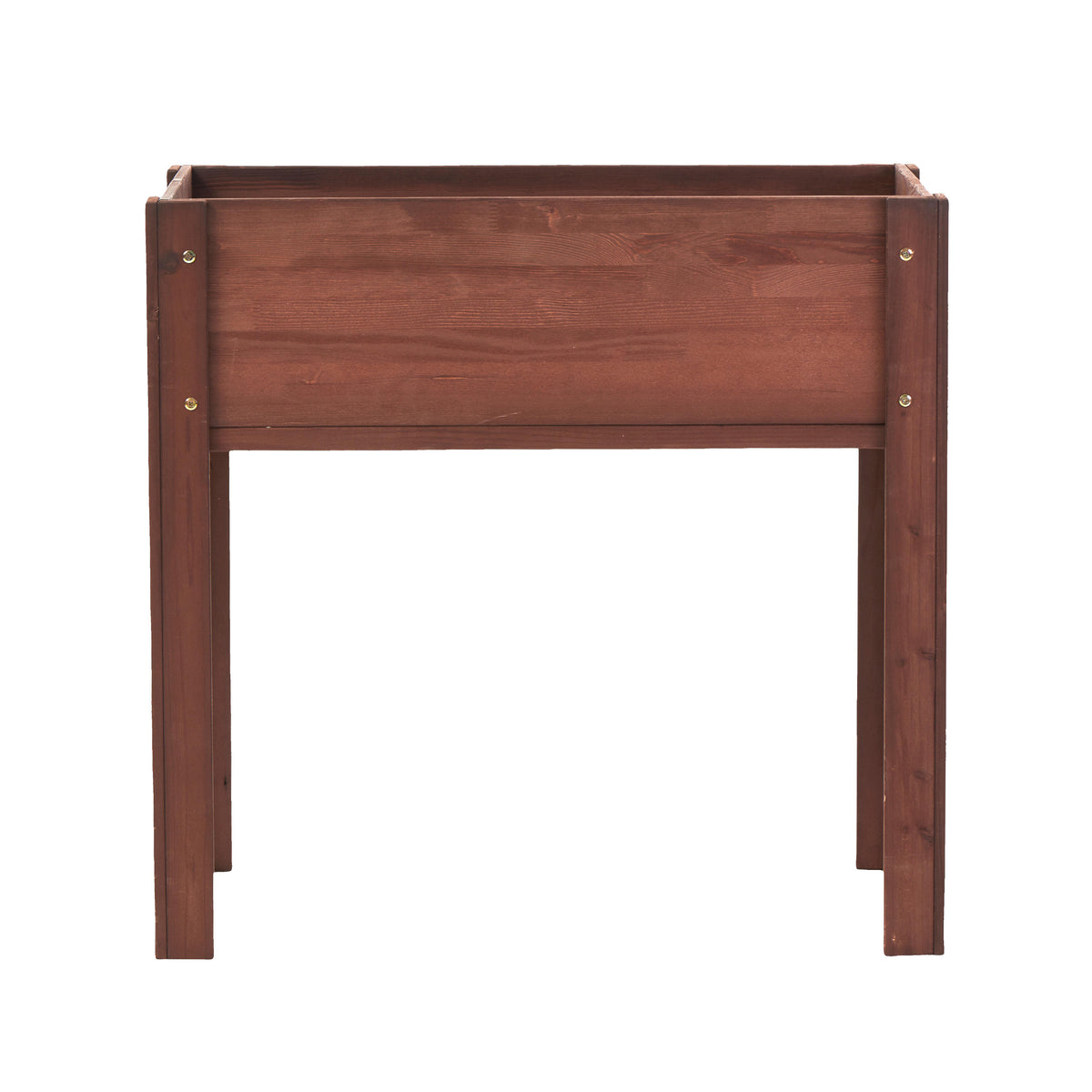 Anthony & Home Heritage Collection solid wood raised garden bed with legs, 31x16x31 inches in brown finish, designed for outdoor gardening.