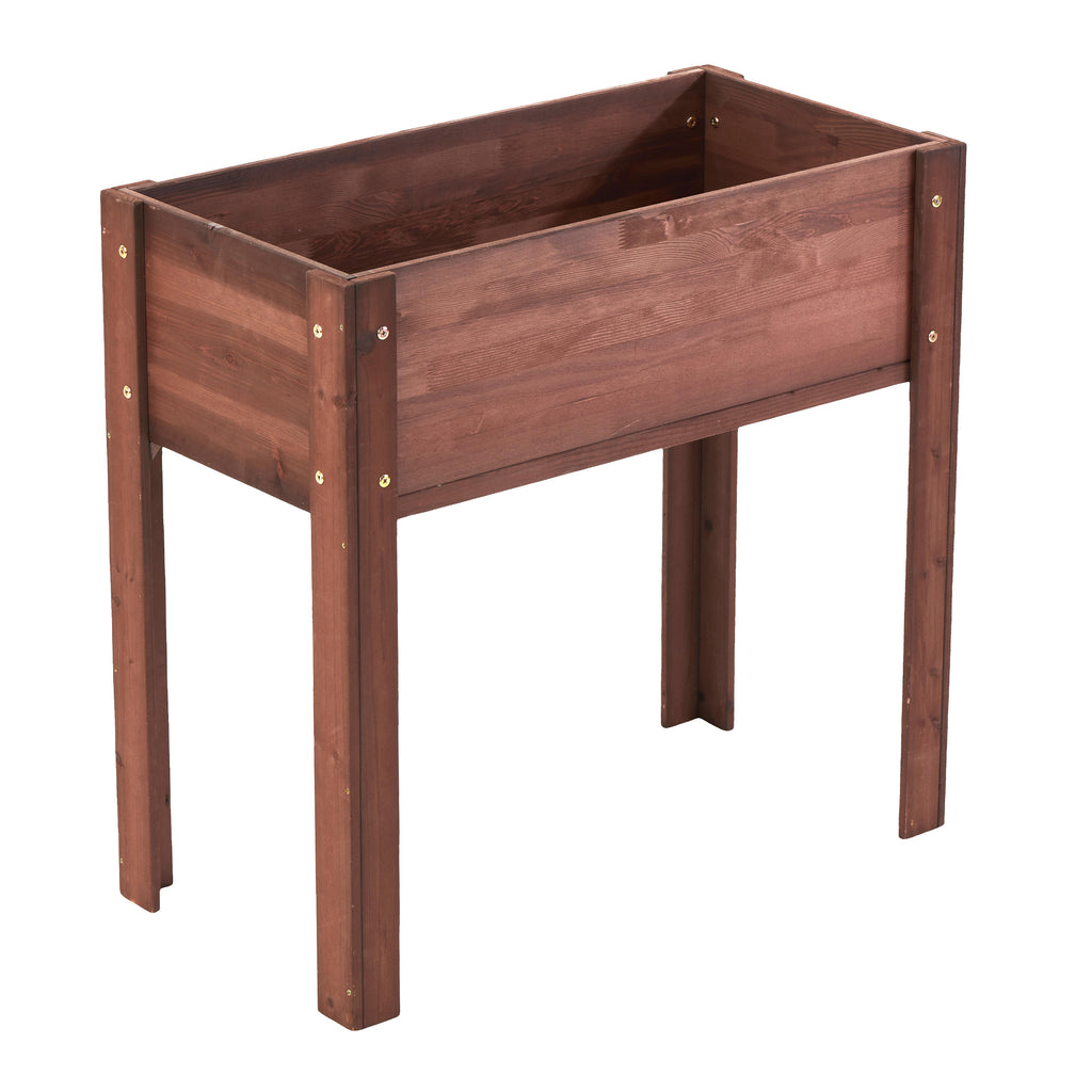 Heritage Collection solid wood raised garden bed with legs, 31x16x31 inches, brown finish, by Anthony & Home