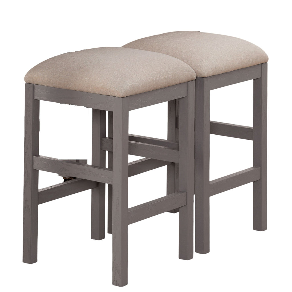 Heritage counter-height dining set by Anthony & Home with faux marble top and wooden legs, ideal for modern kitchen or dining space.