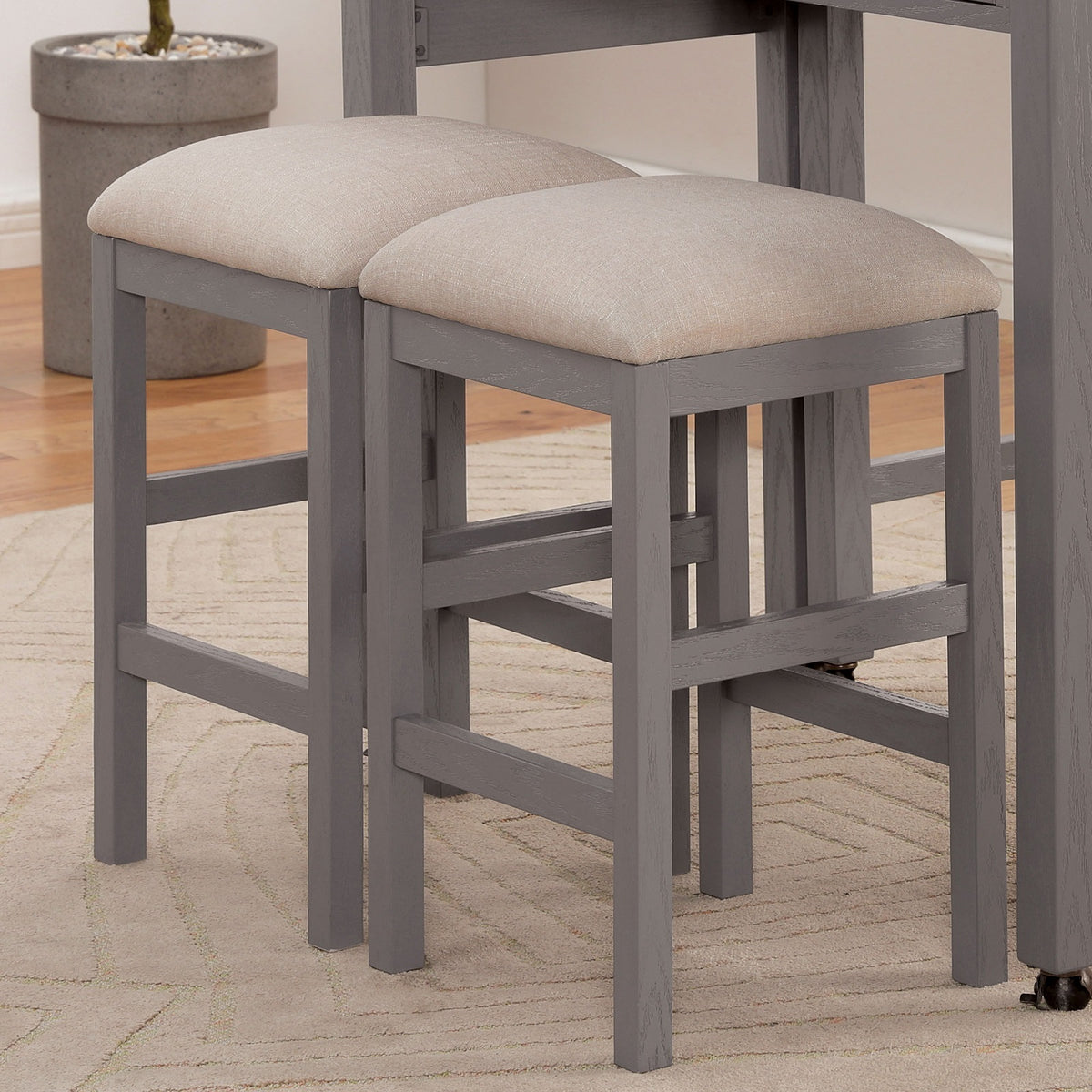 Anthony & Home heritage counter-height dining set with faux marble top, featuring a stylish table and matching chairs.