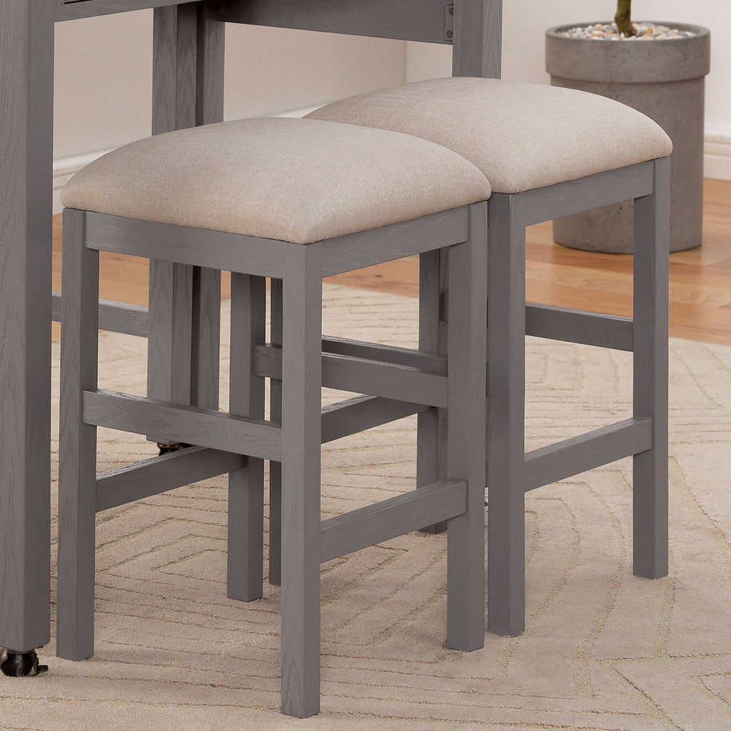 Heritage counter-height dining set with faux marble top and wooden chairs, by Anthony & Home, ideal for kitchen or dining area.