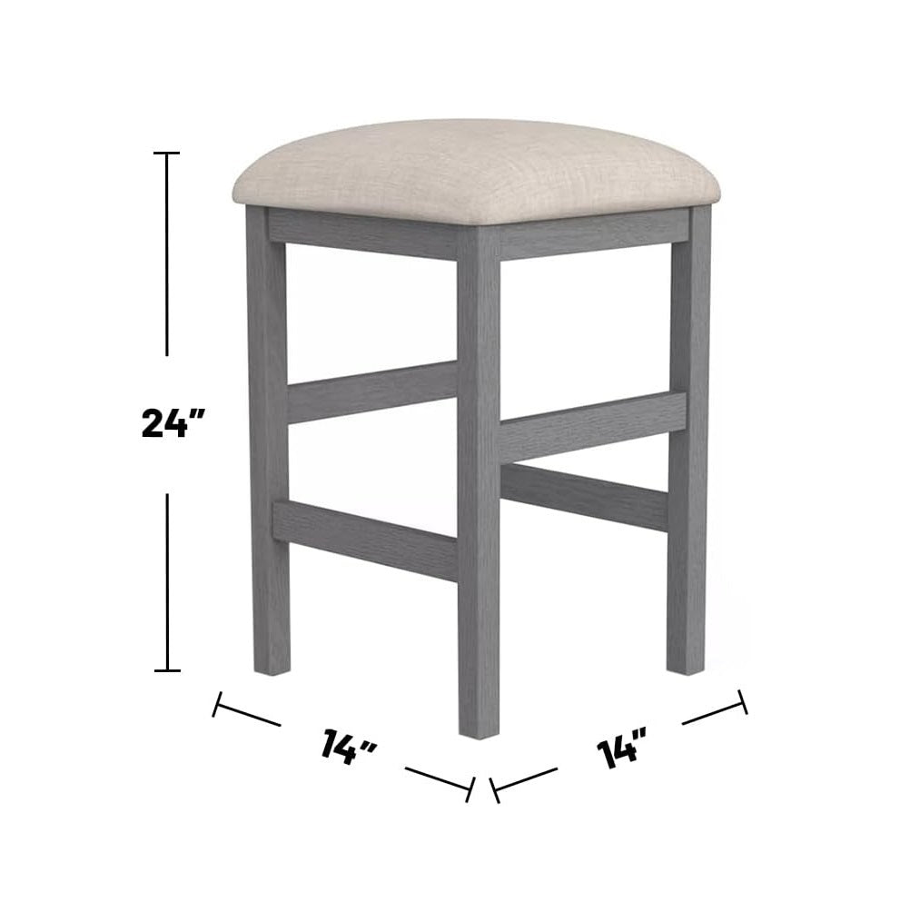 Anthony & Home Heritage counter-height dining set with faux marble top, featuring stylish chairs and a modern dining table.