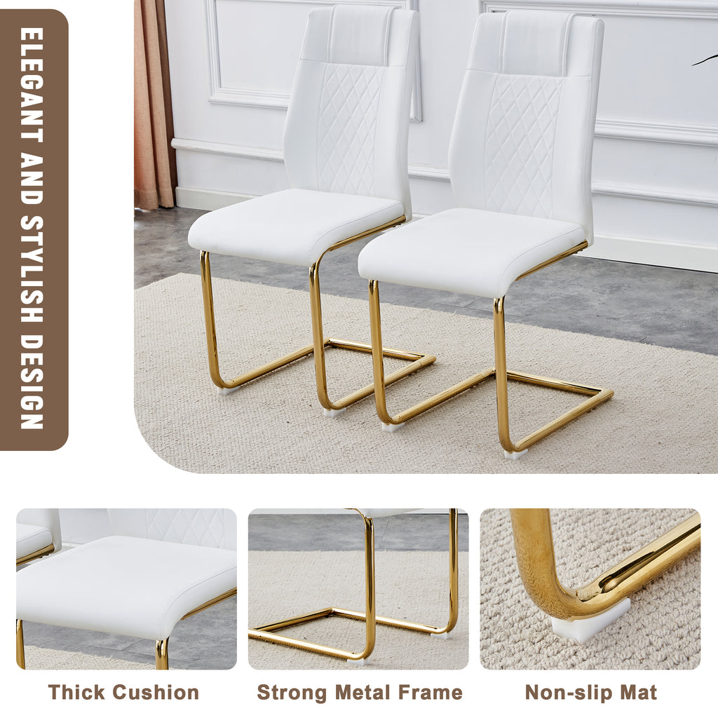 Heritage Gold Glass Dining Table Set with six chairs by Anthony & Home, featuring a sleek glass tabletop and elegant gold accents.