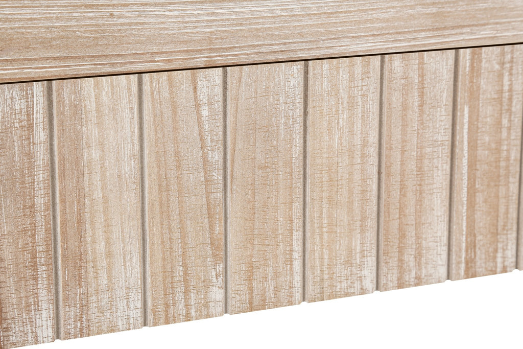 Heritage solid wood console table with hidden drawers, crafted by Anthony & Home, featuring a sleek design and natural wood finish.