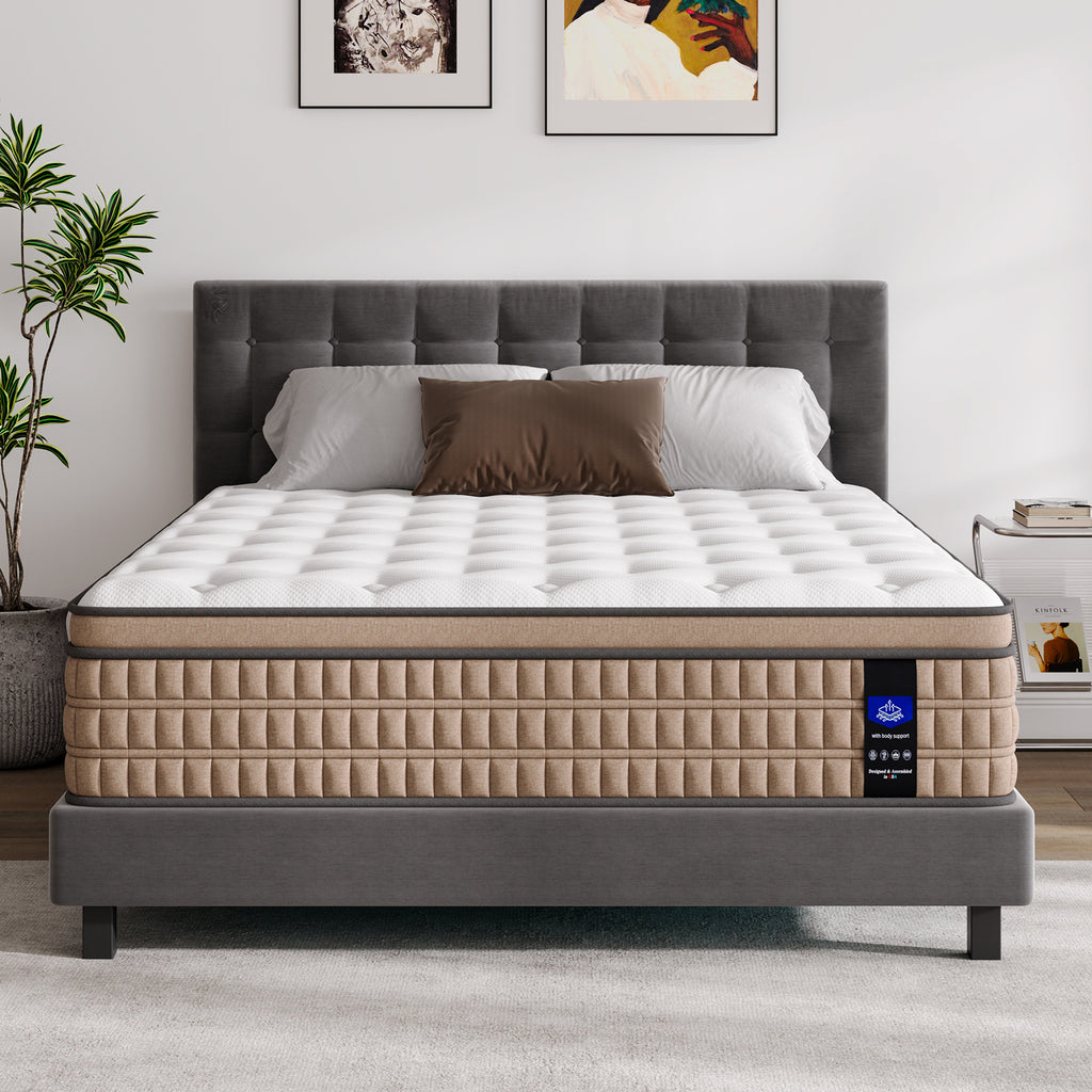 Anthony & Home Hotel Collection 14-inch King Gel Memory Foam Mattress showing plush surface and supportive foam layers.
