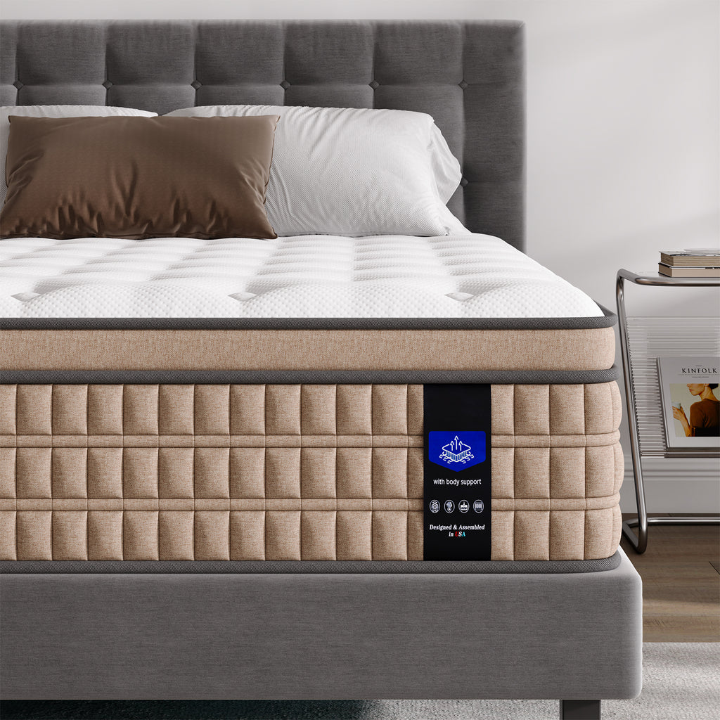 Anthony & Home Hotel Collection 14-inch king gel memory foam mattress with plush surface and supportive design.