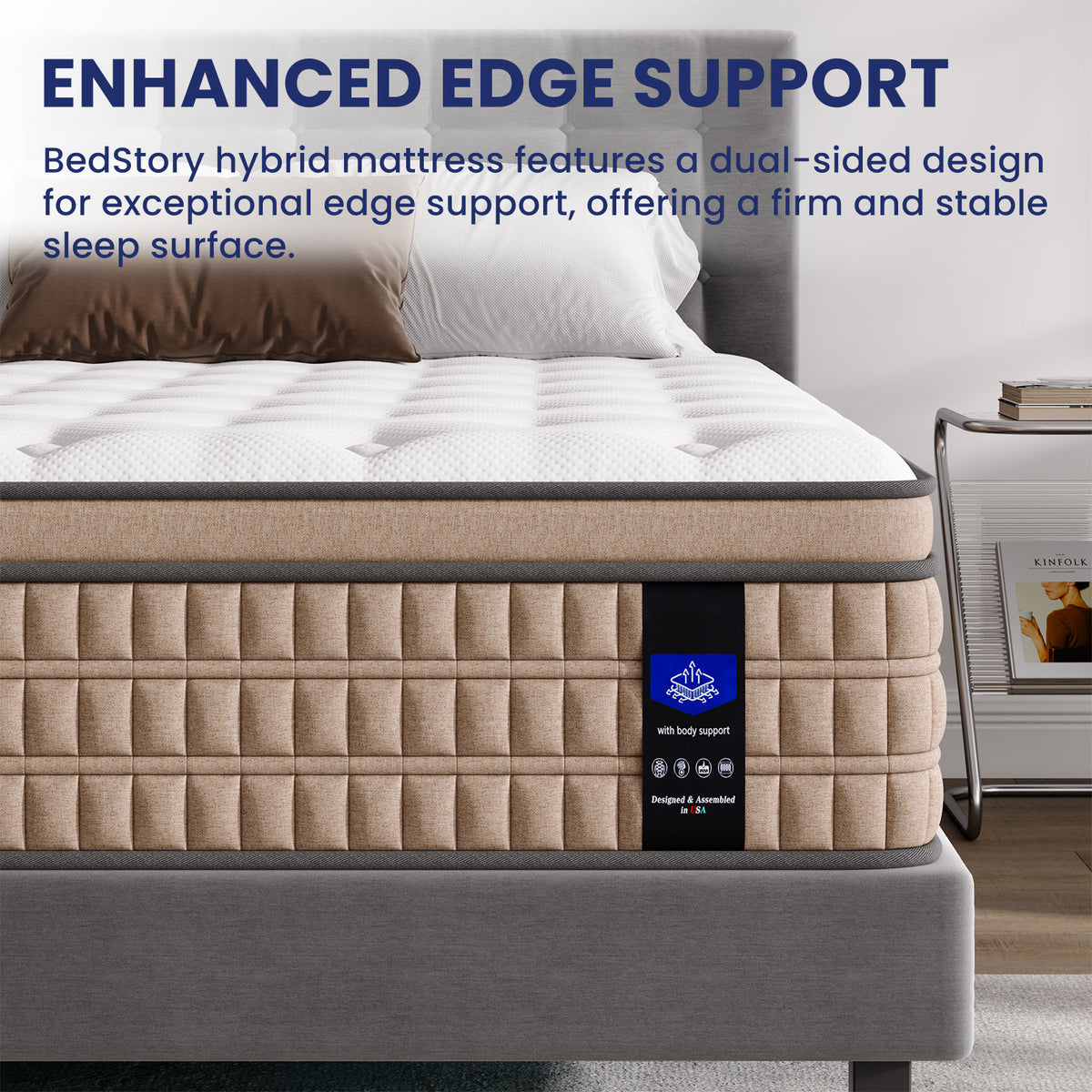 Anthony & Home Hotel Collection 14-inch King Gel Memory Foam Mattress showing plush surface and supportive design.