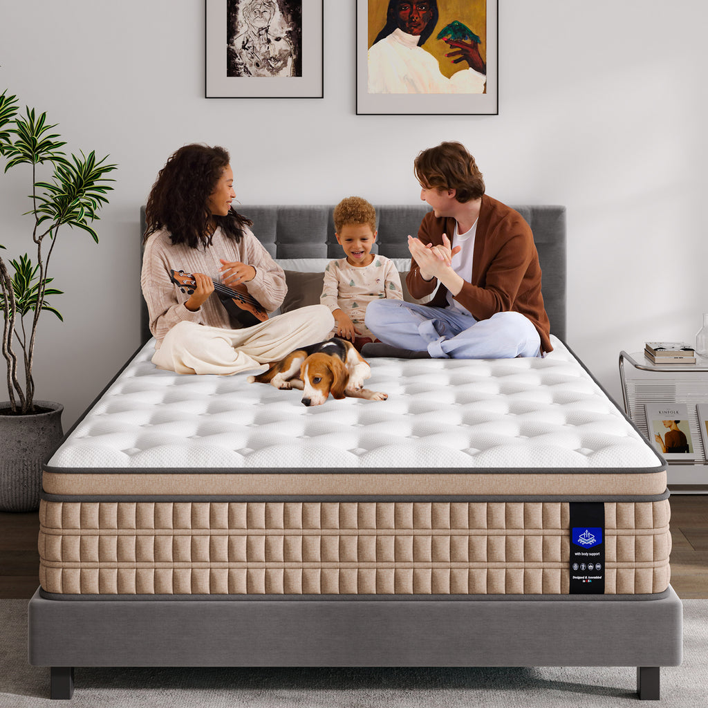 Anthony & Home Hotel Collection 14-inch king gel memory foam mattress showing plush surface and layered construction.