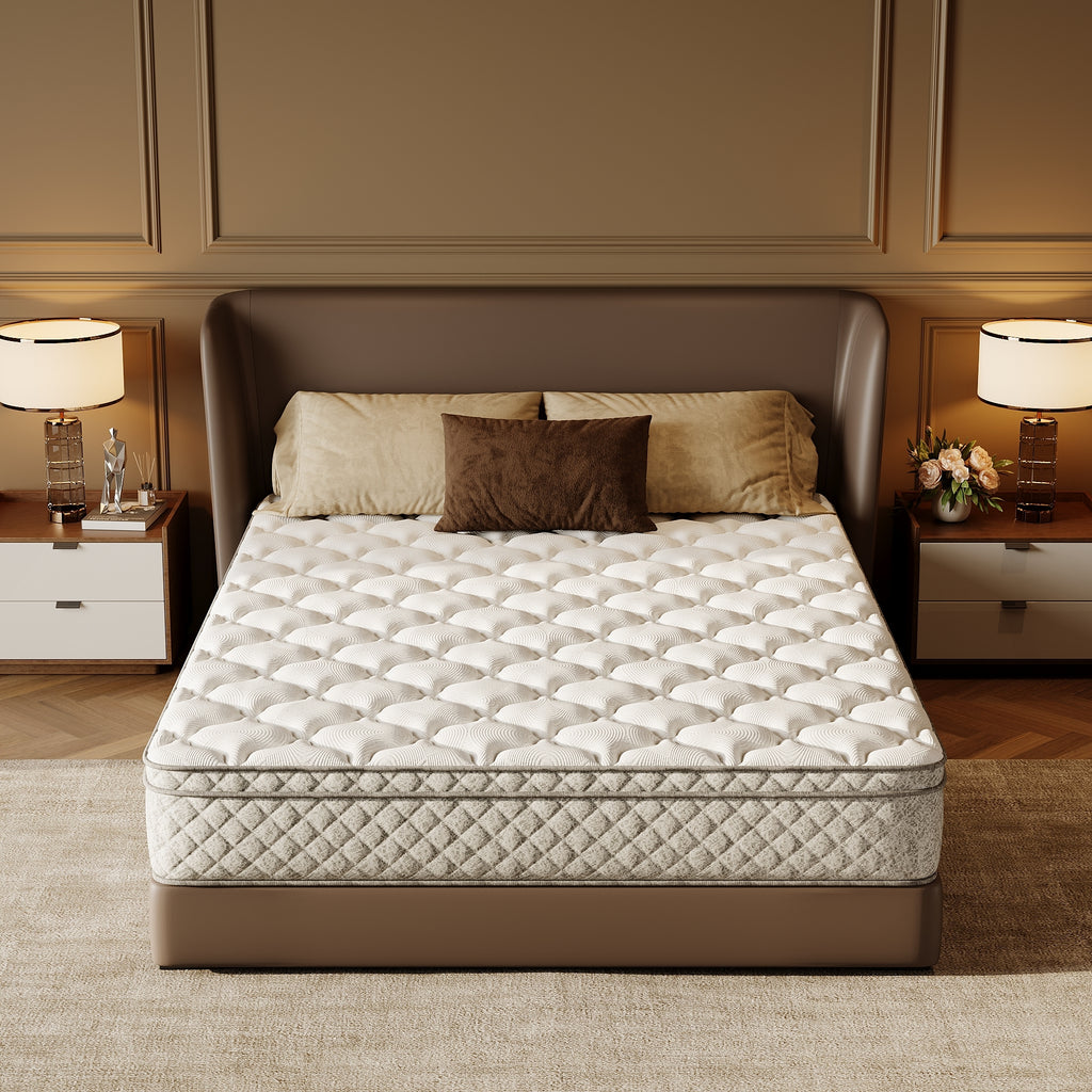 Anthony & Home Hybrid Queen Mattress with gel-infused memory foam, showing the plush top and supportive design.