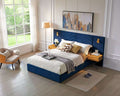 Ice Velvet Queen Bed Frame with Channel Tufted Wingback Headboard from Anthony & Home, showcasing the plush, tufted velvet design.
