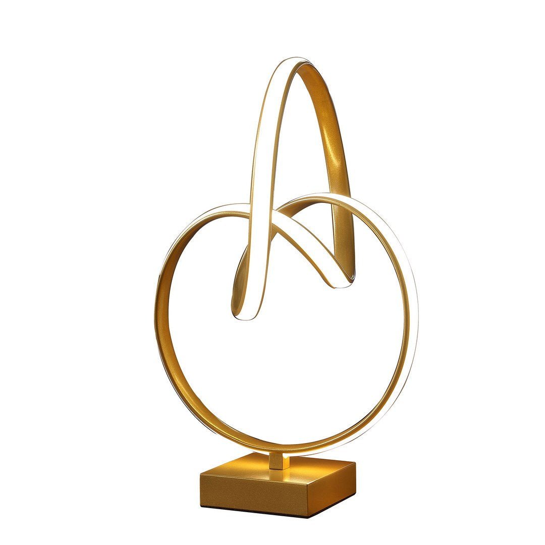 Infinity matte gold table lamp with LED from Anthony & Home, featuring a modern design and sleek finish.