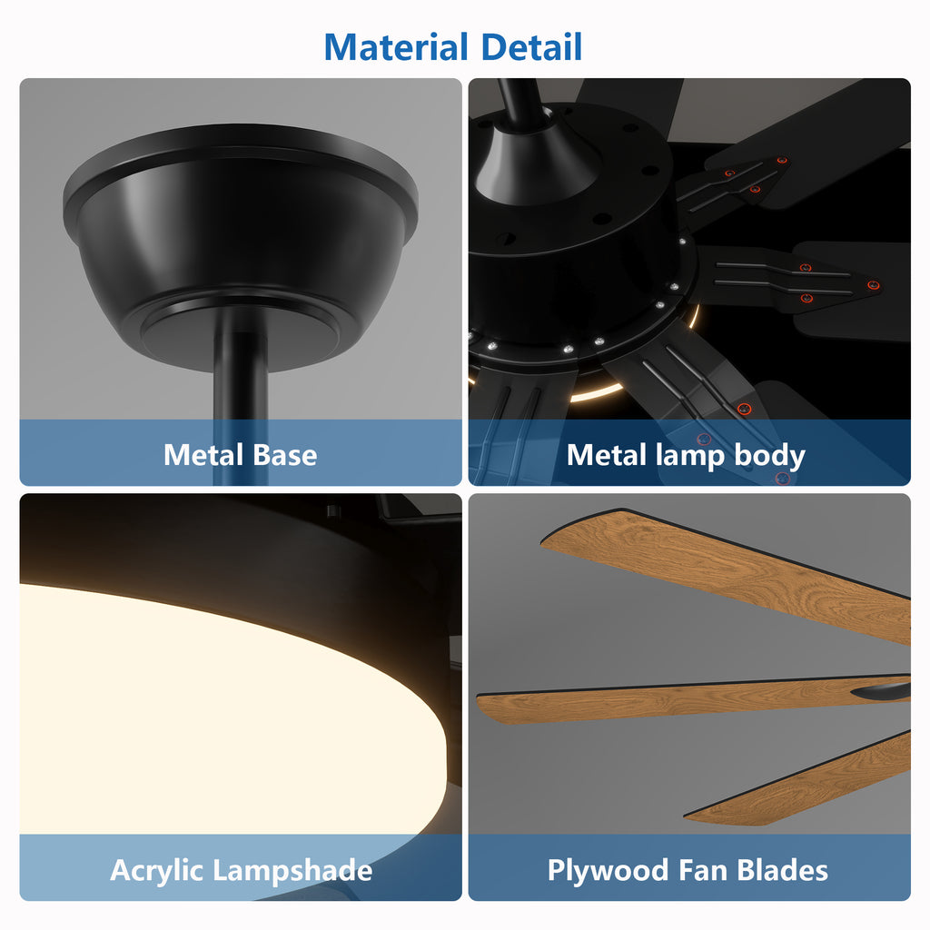 Anthony & Home Iron Windmill Elite 52-inch ceiling fan with plywood blades, modern design and durable construction.