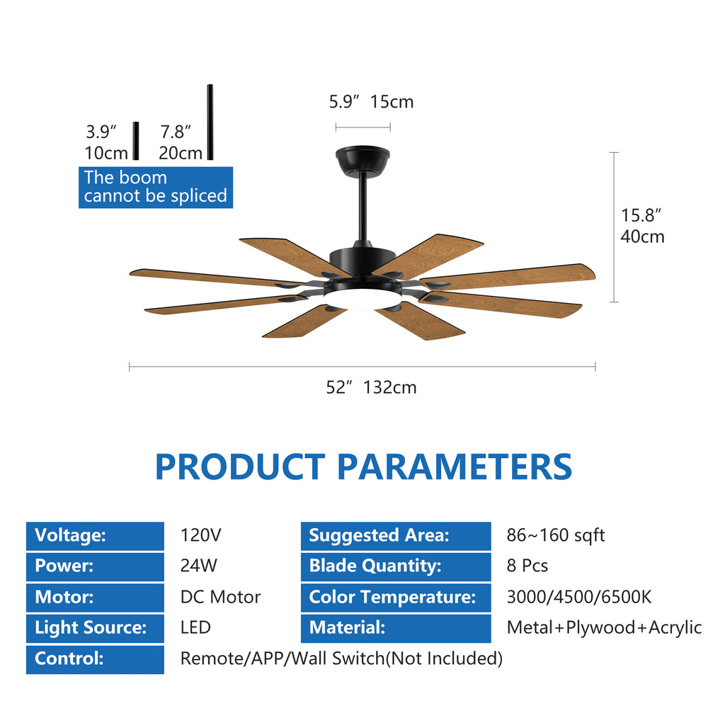 Anthony & Home Iron Windmill Elite 52-inch ceiling fan with plywood blades and antique iron finish, mounted on a ceiling.