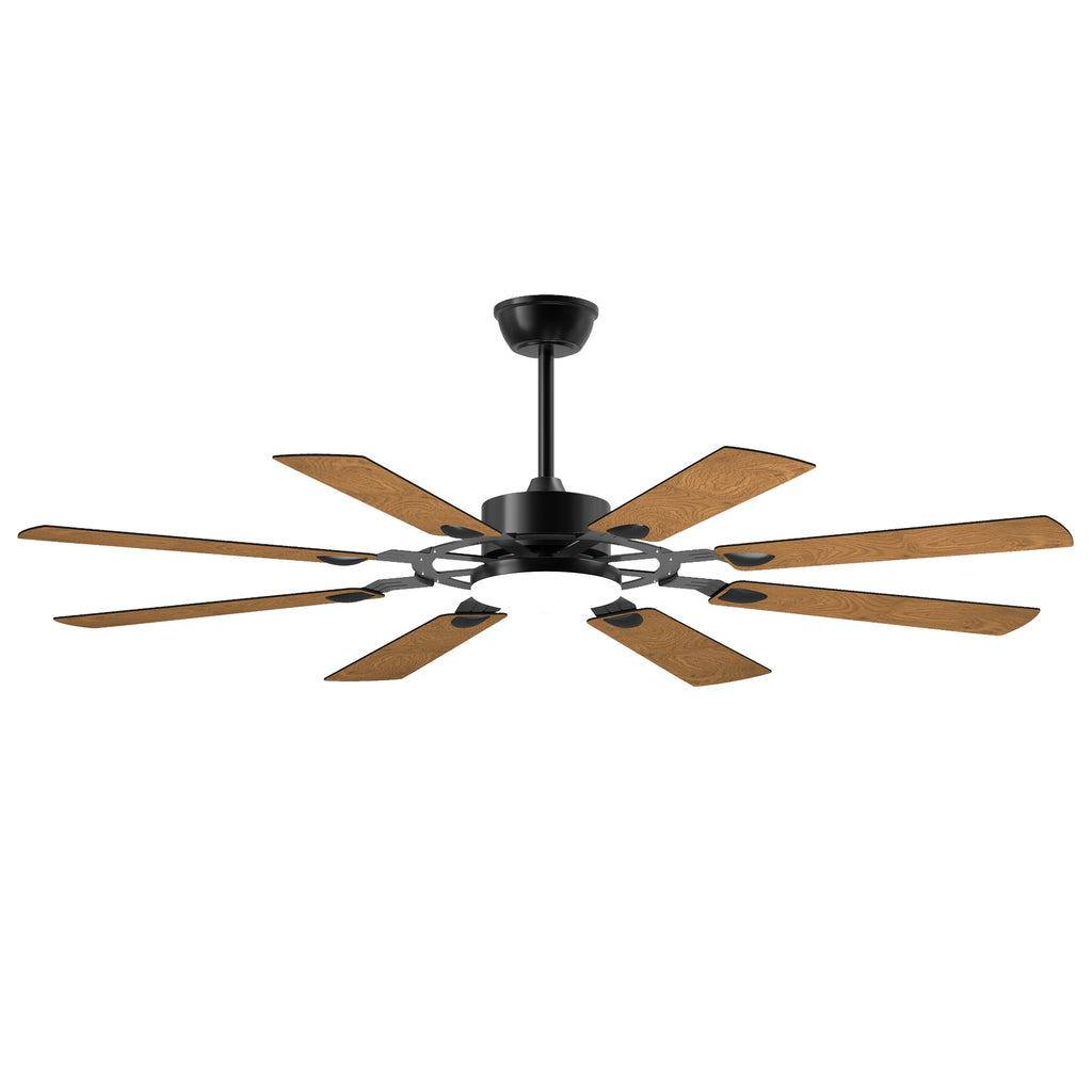 Iron Windmill Elite 52-inch ceiling fan by Anthony & Home with plywood blades, modern design, and brushed metal finish.