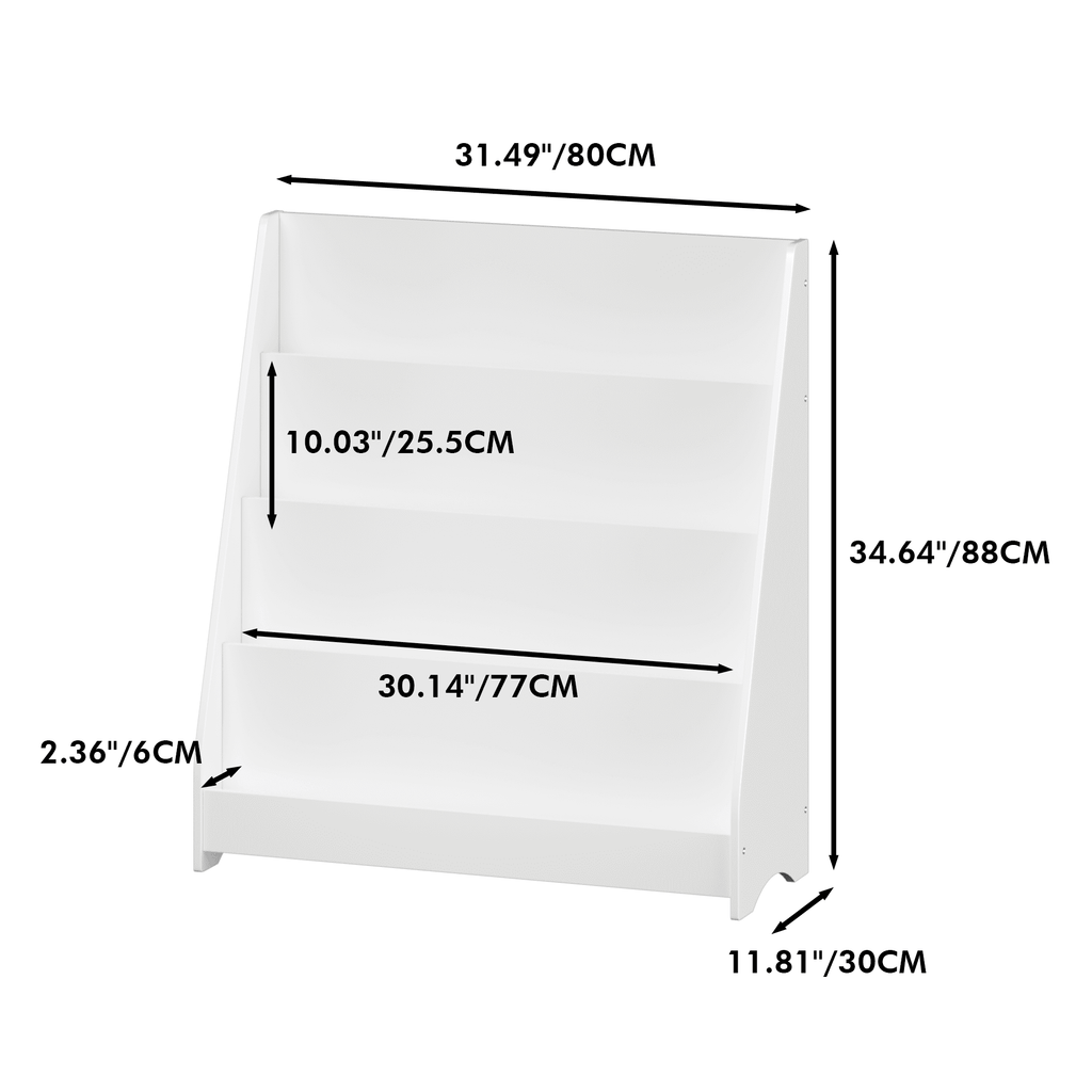 Anthony & Home Kids Bookshelf Exclusive Edition, wooden storage unit with colorful books and playful design for children's room.