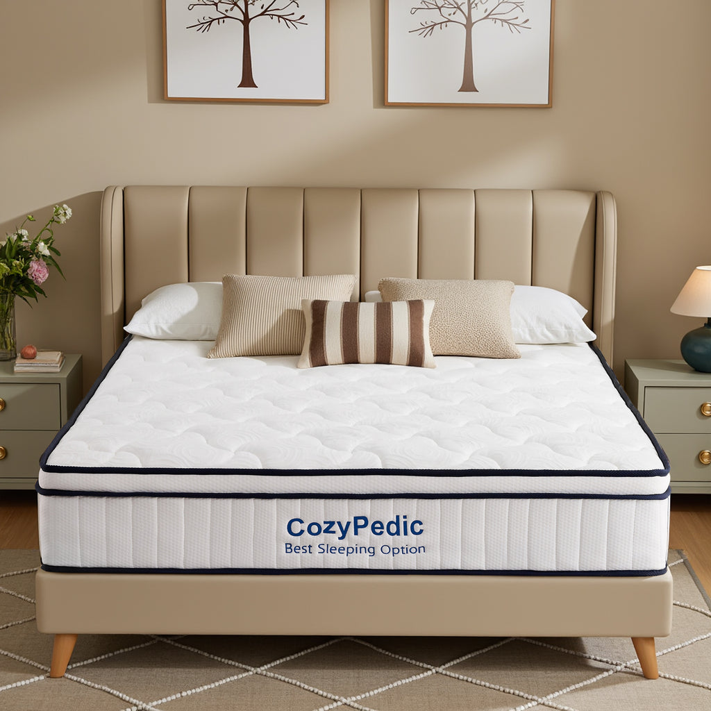 King size Anthony & Home Memory Foam Pocket Spring Mattress with plush top and supportive structure, shown in the image.