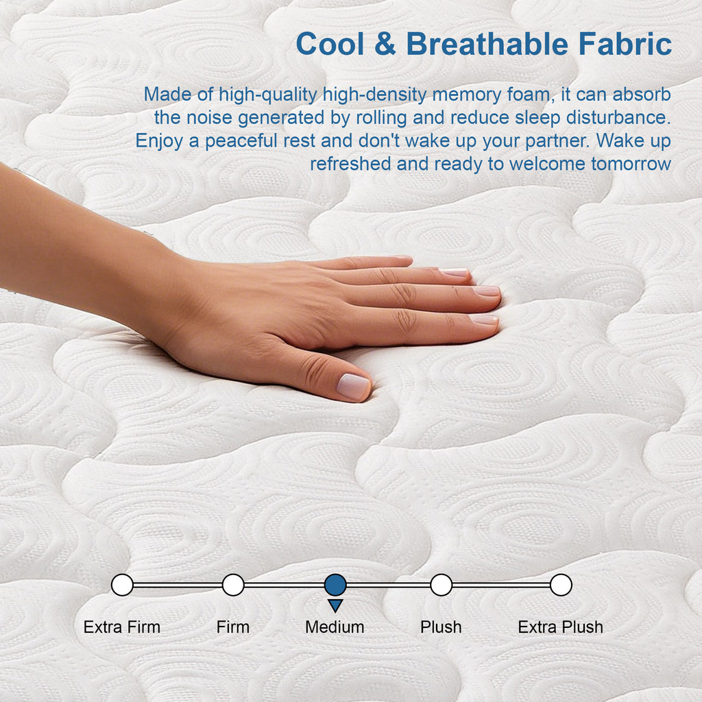 King size Anthony & Home Memory Foam Pocket Spring Mattress showing plush top and supportive spring system