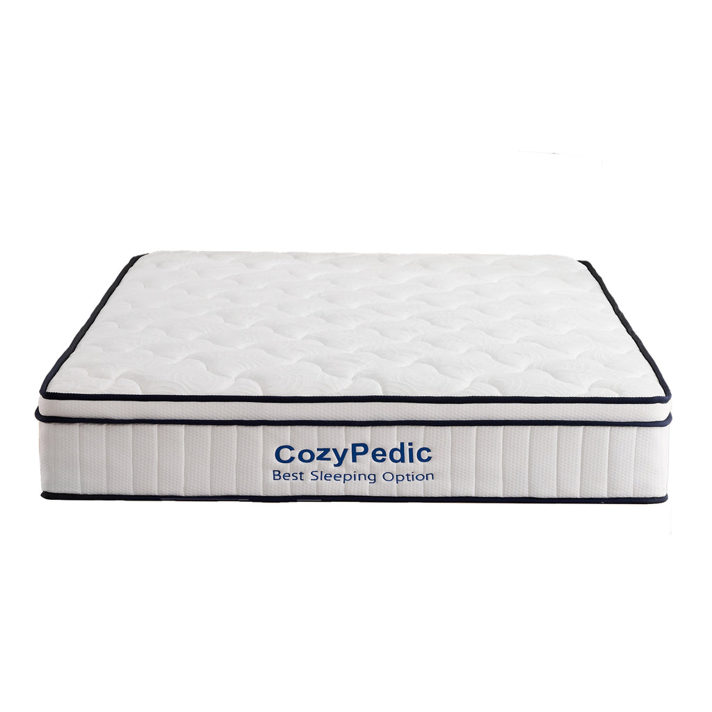 Anthony & Home King Memory Foam Pocket Spring Mattress with plush top and supportive design, shown on a bed frame.