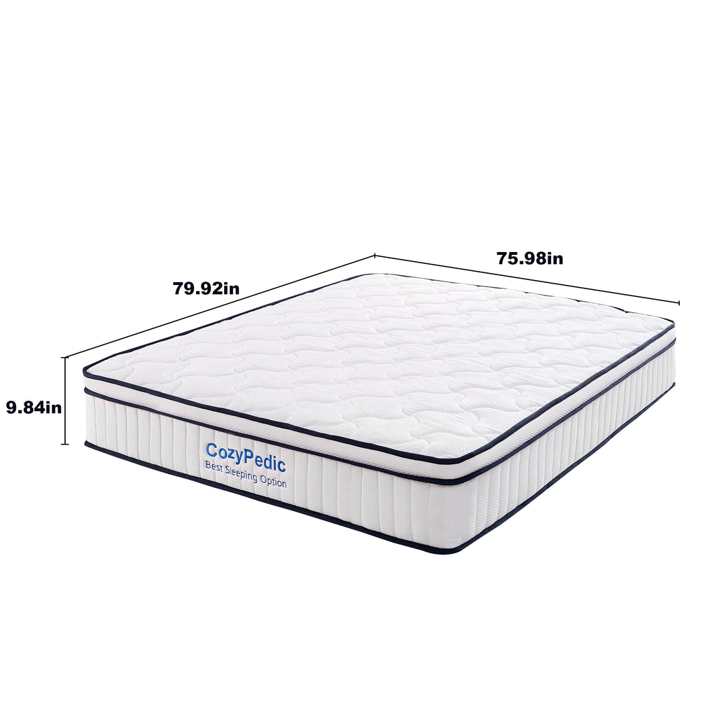 King size Anthony & Home Memory Foam Pocket Spring Mattress with plush top and supportive construction.