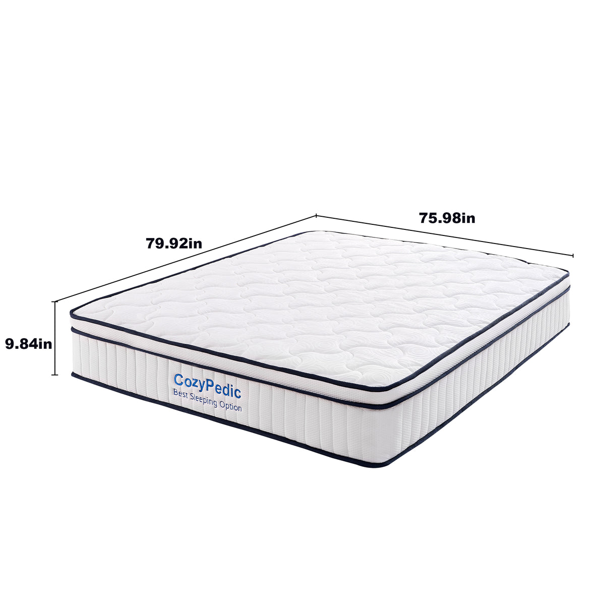 King size Anthony & Home Memory Foam Pocket Spring Mattress with plush top and supportive construction.