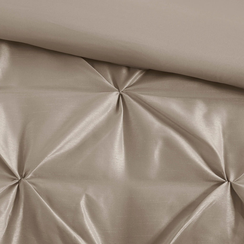 King size Anthony & Home Laurel Tufted Comforter Set with plush tufted fabric and elegant design for a cozy bedroom look.