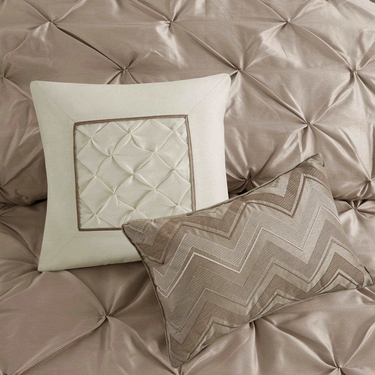 King Laurel tufted comforter set by Anthony & Home, featuring a plush, textured design perfect for cozy bedroom decor.