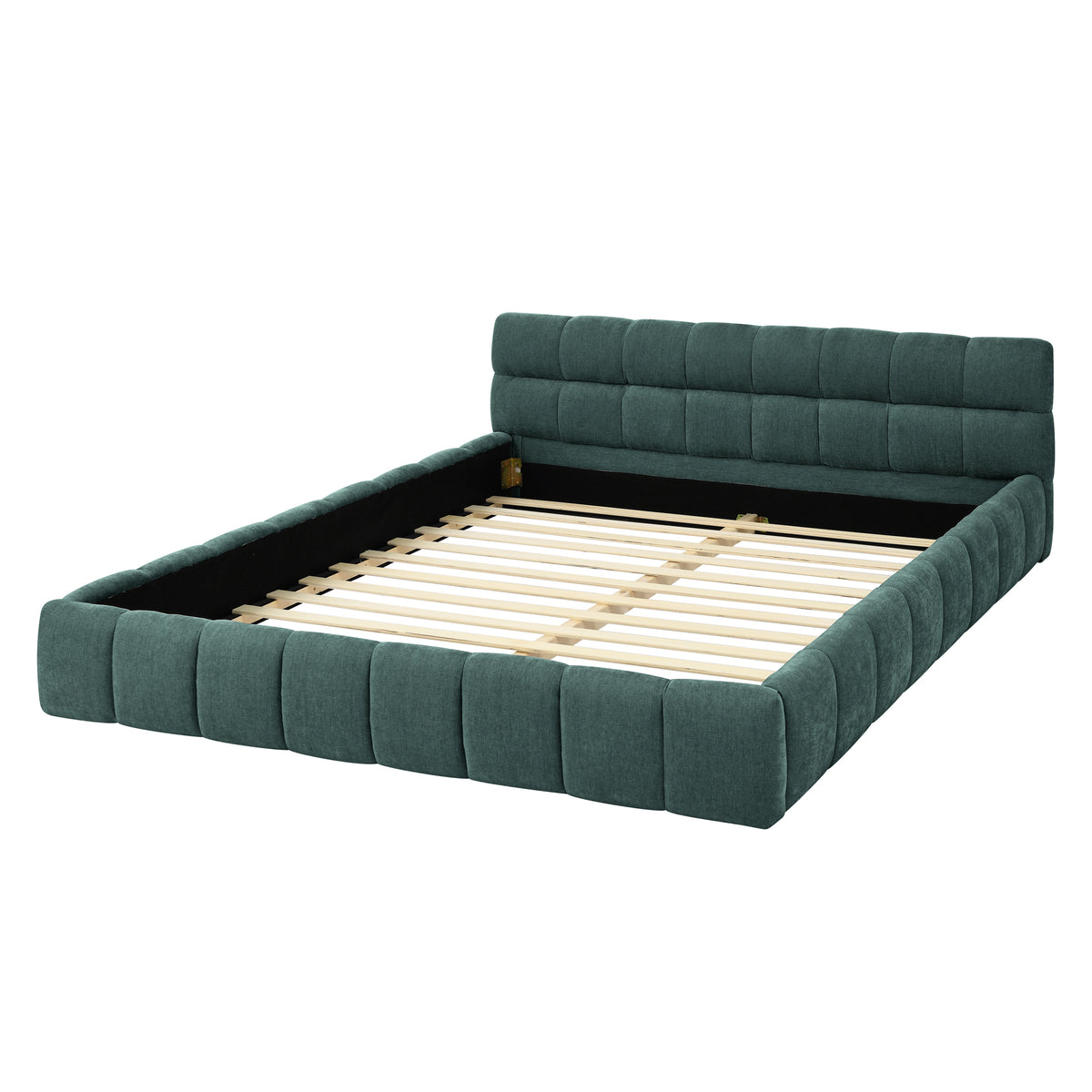 Anthony & Home Limited Chenille Collection Queen upholstered bed frame with headboard, featuring soft chenille fabric and elegant design