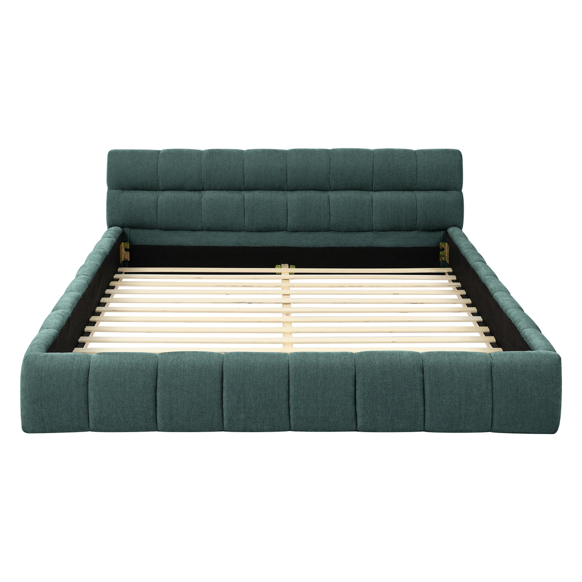 Anthony & Home Limited Chenille Queen Upholstered Bed Frame with headboard from the Atelier Edition, featuring plush fabric and elegant design.