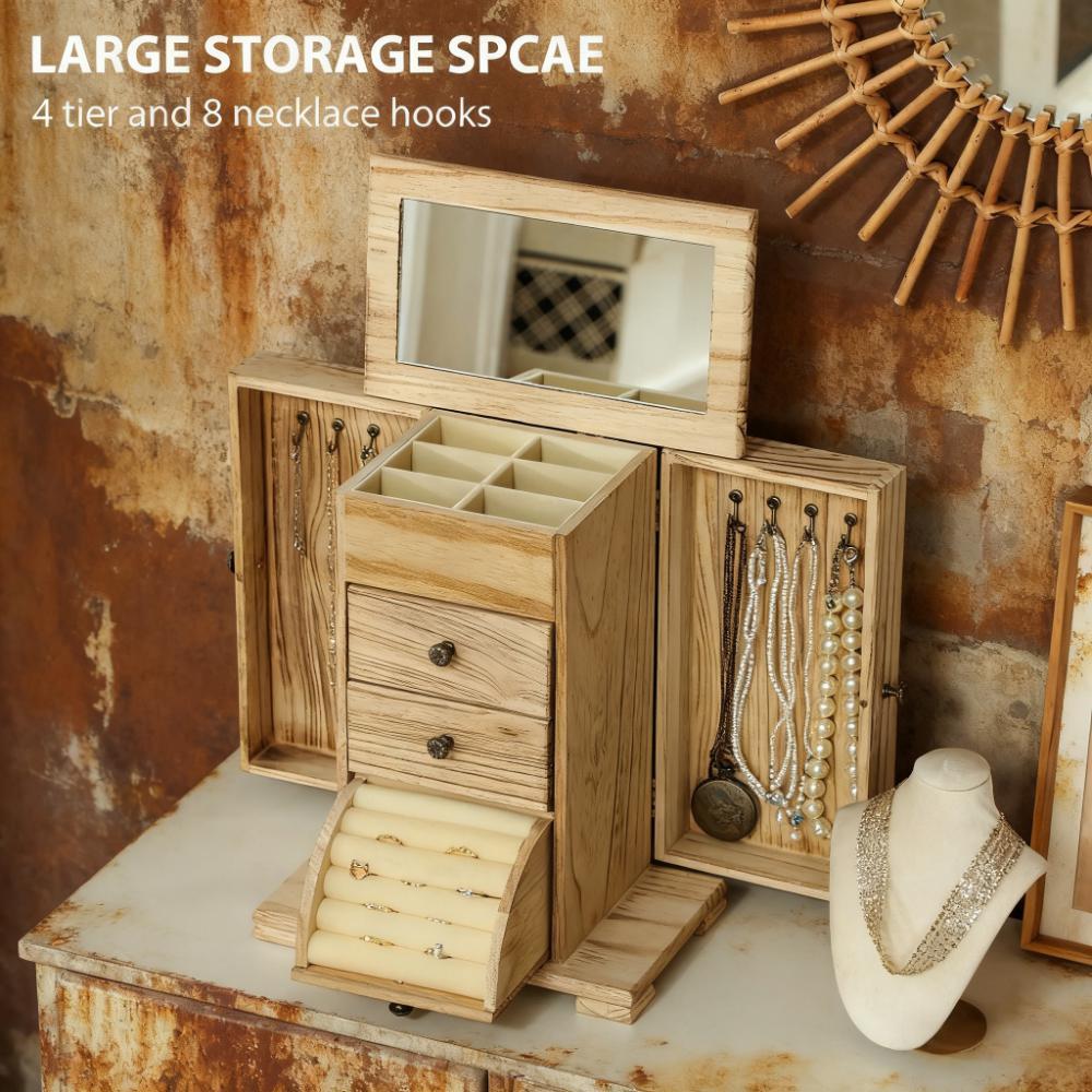 Limited edition Atelier Paulownia wood jewelry box by Anthony & Home, showcasing a handcrafted storage case with intricate details.