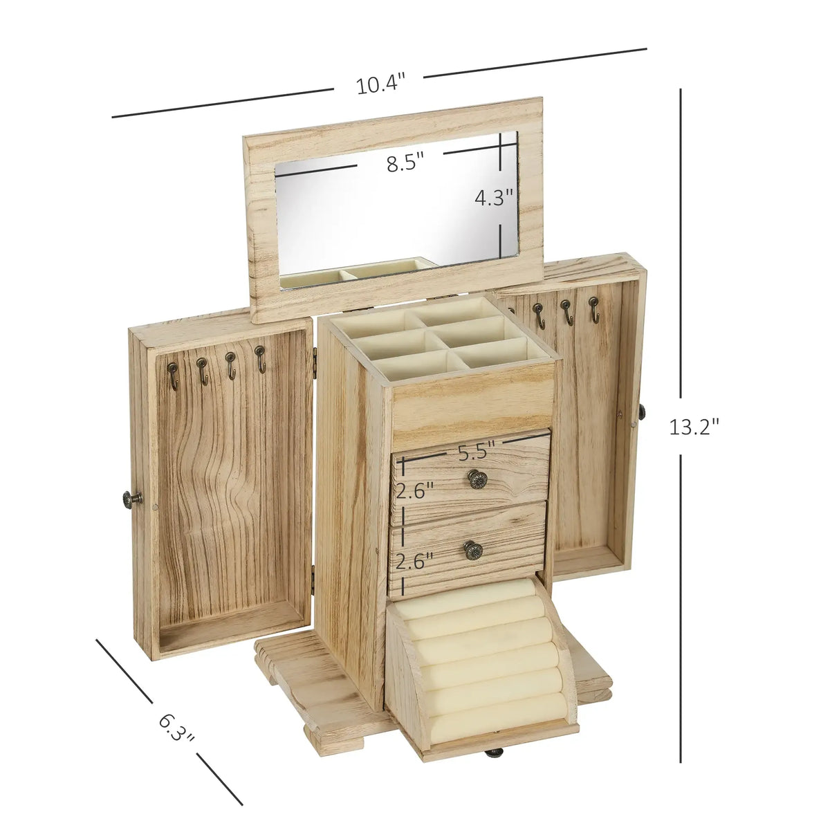 Limited edition Atelier Paulownia wood jewelry box by Anthony & Home with intricate carvings and polished finish.